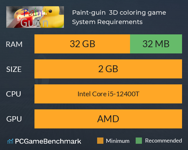 Paint-guin : 3D coloring game System Requirements PC Graph - Can I Run Paint-guin : 3D coloring game Paint-guin : 3D coloring game System Requirements PC Graph - Can I Run Paint-guin : 3D coloring game