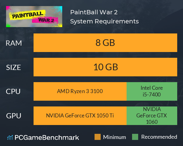 PaintBall War 2 System Requirements PC Graph - Can I Run PaintBall War 2