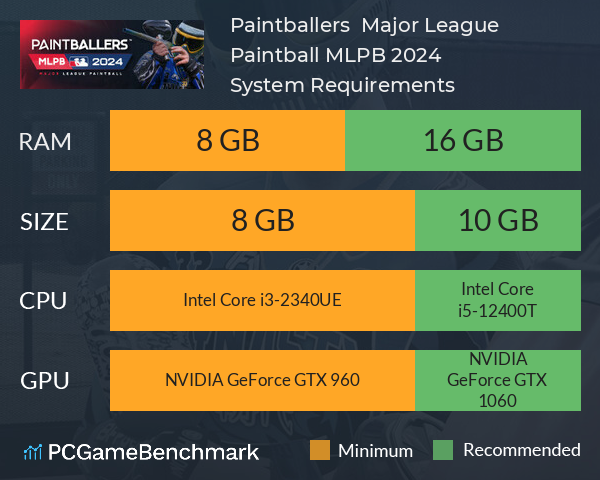 Paintballers : Major League Paintball MLPB 2024 System Requirements PC Graph - Can I Run Paintballers : Major League Paintball MLPB 2024 Paintballers : Major League Paintball MLPB 2024 System Requirements PC Graph - Can I Run Paintballers : Major League Paintball MLPB 2024