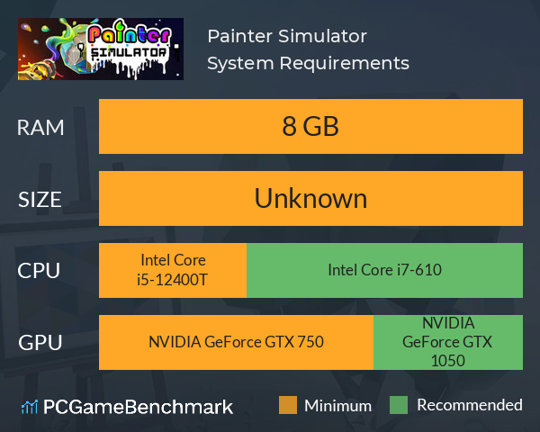 Painter Simulator System Requirements PC Graph - Can I Run Painter Simulator Painter Simulator System Requirements PC Graph - Can I Run Painter Simulator