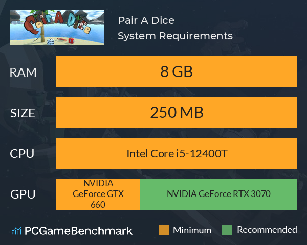 Pair A Dice System Requirements PC Graph - Can I Run Pair A Dice Pair A Dice System Requirements PC Graph - Can I Run Pair A Dice