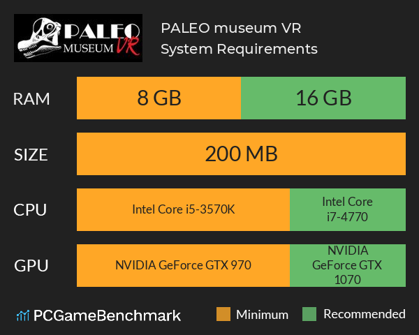 PALEO museum VR System Requirements PC Graph - Can I Run PALEO museum VR PALEO museum VR System Requirements PC Graph - Can I Run PALEO museum VR