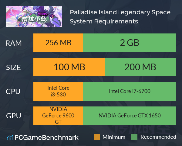 Palladise Island:Legendary Space System Requirements PC Graph - Can I Run Palladise Island:Legendary Space Palladise Island:Legendary Space System Requirements PC Graph - Can I Run Palladise Island:Legendary Space