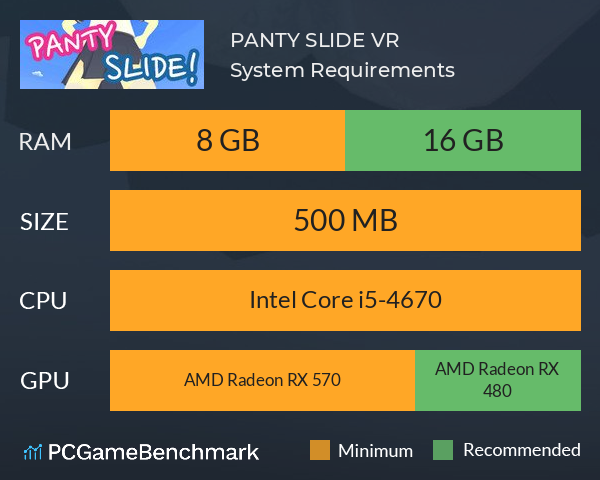 PANTY SLIDE VR System Requirements PC Graph - Can I Run PANTY SLIDE VR