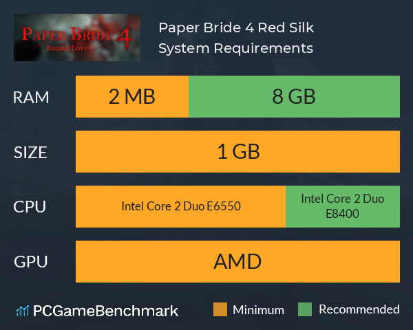 Paper Bride 4 Red Silk System Requirements PC Graph - Can I Run Paper Bride 4 Red Silk Paper Bride 4 Red Silk System Requirements PC Graph - Can I Run Paper Bride 4 Red Silk