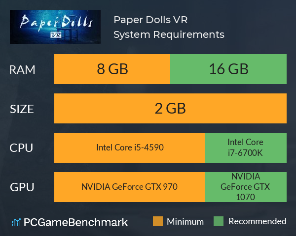 Paper Dolls VR System Requirements PC Graph - Can I Run Paper Dolls VR Paper Dolls VR System Requirements PC Graph - Can I Run Paper Dolls VR