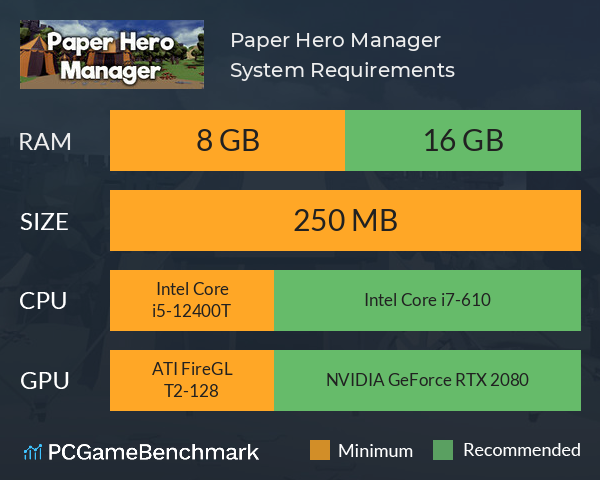 Paper Hero Manager System Requirements PC Graph - Can I Run Paper Hero Manager Paper Hero Manager System Requirements PC Graph - Can I Run Paper Hero Manager