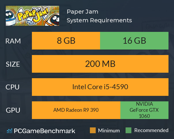 Paper Jam! System Requirements PC Graph - Can I Run Paper Jam!