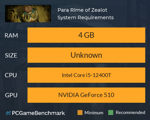 Para: Rime of Zealot System Requirements PC Graph - Can I Run Para: Rime of Zealot Para: Rime of Zealot System Requirements PC Graph - Can I Run Para: Rime of Zealot
