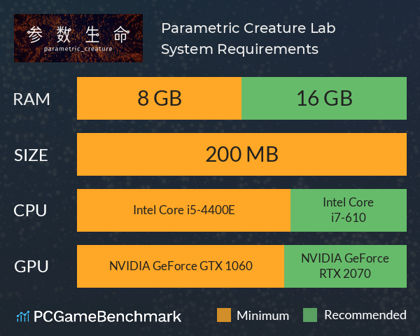 Parametric Creature: Lab System Requirements PC Graph - Can I Run Parametric Creature: Lab
