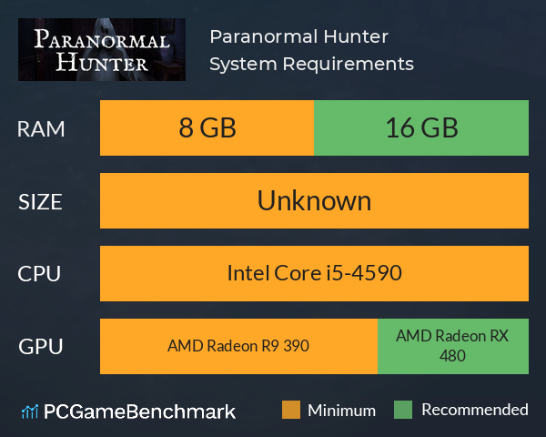 Paranormal Hunter System Requirements PC Graph - Can I Run Paranormal Hunter