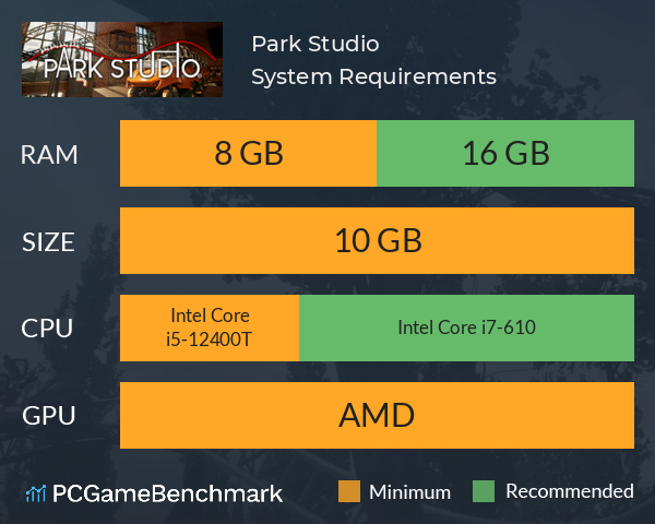 Park Studio System Requirements PC Graph - Can I Run Park Studio