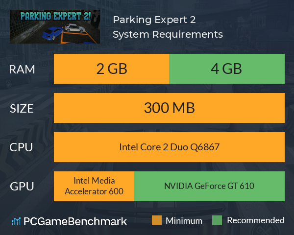 Parking Expert 2! System Requirements PC Graph - Can I Run Parking Expert 2! Parking Expert 2! System Requirements PC Graph - Can I Run Parking Expert 2!