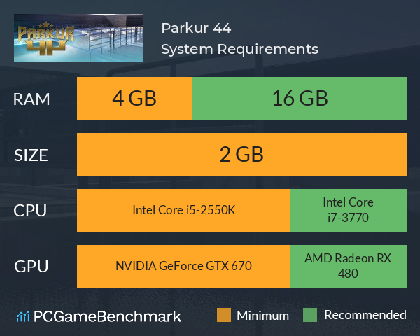 Parkur 44 System Requirements PC Graph - Can I Run Parkur 44 Parkur 44 System Requirements PC Graph - Can I Run Parkur 44