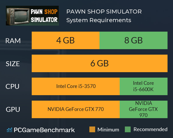 PAWN SHOP SIMULATOR System Requirements PC Graph - Can I Run PAWN SHOP SIMULATOR