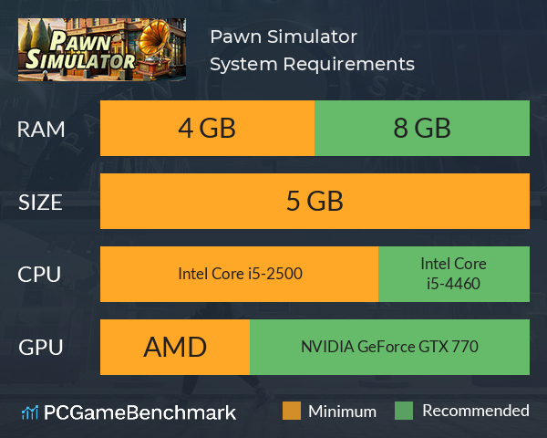 Pawn Simulator System Requirements PC Graph - Can I Run Pawn Simulator Pawn Simulator System Requirements PC Graph - Can I Run Pawn Simulator