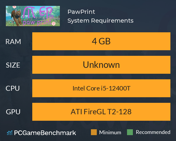 PawPrint System Requirements PC Graph - Can I Run PawPrint PawPrint System Requirements PC Graph - Can I Run PawPrint