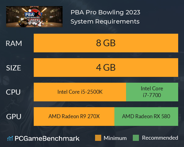 PBA Pro Bowling 2023 System Requirements PC Graph - Can I Run PBA Pro Bowling 2023