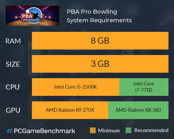 PBA Pro Bowling System Requirements PC Graph - Can I Run PBA Pro Bowling PBA Pro Bowling System Requirements PC Graph - Can I Run PBA Pro Bowling