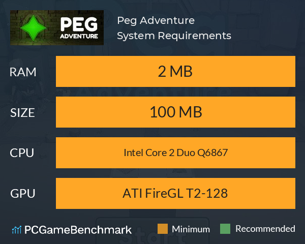 Peg Adventure System Requirements PC Graph - Can I Run Peg Adventure Peg Adventure System Requirements PC Graph - Can I Run Peg Adventure