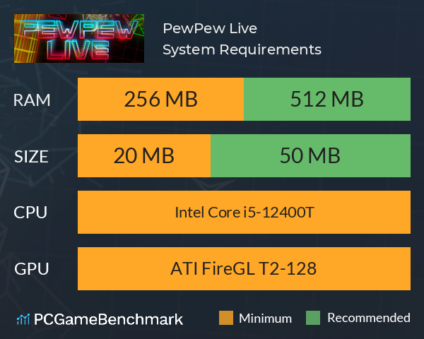 PewPew Live System Requirements PC Graph - Can I Run PewPew Live