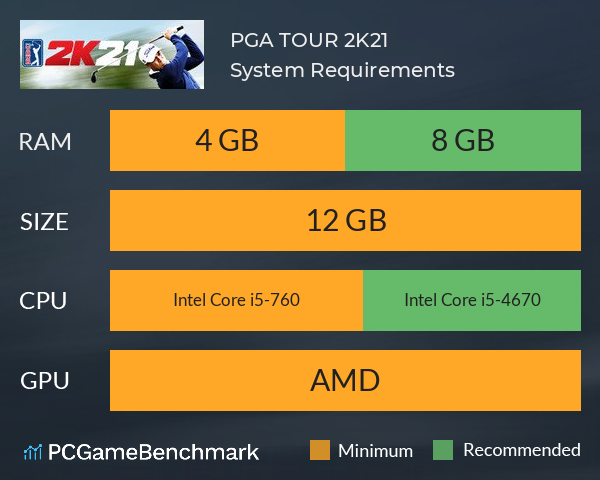 PGA TOUR 2K21 System Requirements PC Graph - Can I Run PGA TOUR 2K21