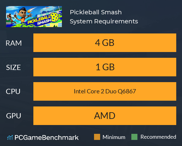 Pickleball Smash System Requirements PC Graph - Can I Run Pickleball Smash Pickleball Smash System Requirements PC Graph - Can I Run Pickleball Smash