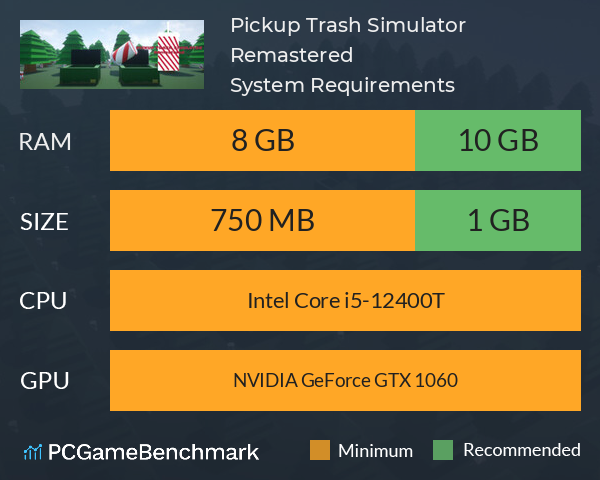 Pickup Trash Simulator Remastered System Requirements PC Graph - Can I Run Pickup Trash Simulator Remastered Pickup Trash Simulator Remastered System Requirements PC Graph - Can I Run Pickup Trash Simulator Remastered