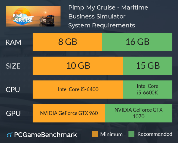 Pimp My Cruise - Maritime Business Simulator System Requirements PC Graph - Can I Run Pimp My Cruise - Maritime Business Simulator