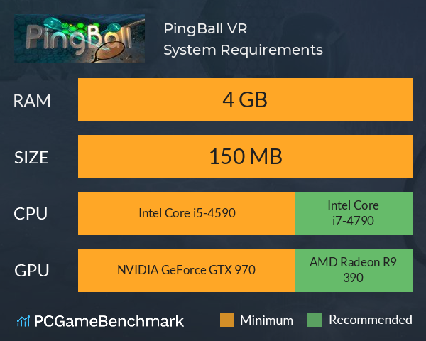 PingBall VR System Requirements PC Graph - Can I Run PingBall VR PingBall VR System Requirements PC Graph - Can I Run PingBall VR
