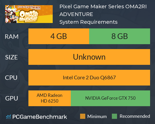 Pixel Game Maker Series OMA2RI ADVENTURE System Requirements PC Graph - Can I Run Pixel Game Maker Series OMA2RI ADVENTURE