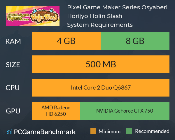 Pixel Game Maker Series Osyaberi! Horijyo! Holin Slash System Requirements PC Graph - Can I Run Pixel Game Maker Series Osyaberi! Horijyo! Holin Slash Pixel Game Maker Series Osyaberi! Horijyo! Holin Slash System Requirements PC Graph - Can I Run Pixel Game Maker Series Osyaberi! Horijyo! Holin Slash