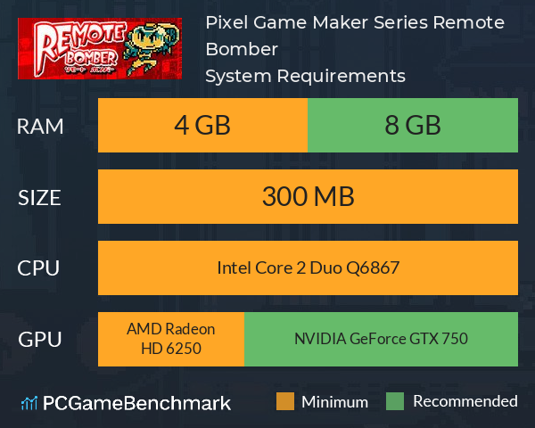 Pixel Game Maker Series Remote Bomber System Requirements PC Graph - Can I Run Pixel Game Maker Series Remote Bomber