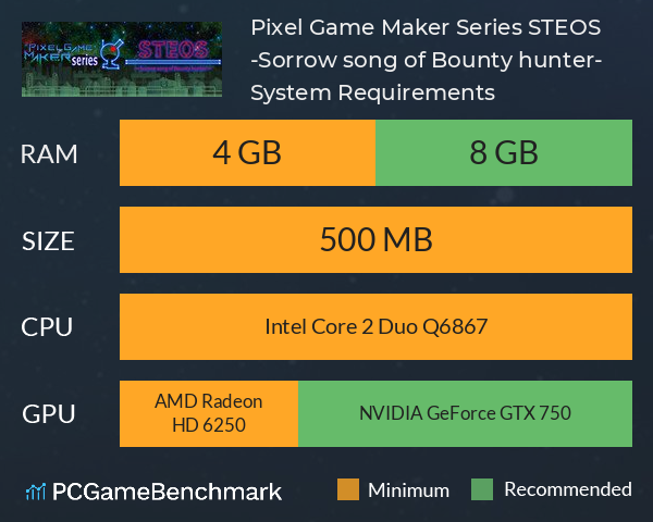 Pixel Game Maker Series STEOS -Sorrow song of Bounty hunter- System Requirements PC Graph - Can I Run Pixel Game Maker Series STEOS -Sorrow song of Bounty hunter- Pixel Game Maker Series STEOS -Sorrow song of Bounty hunter- System Requirements PC Graph - Can I Run Pixel Game Maker Series STEOS -Sorrow song of Bounty hunter-