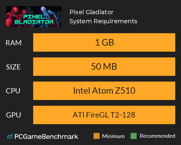 Pixel Gladiator System Requirements PC Graph - Can I Run Pixel Gladiator
