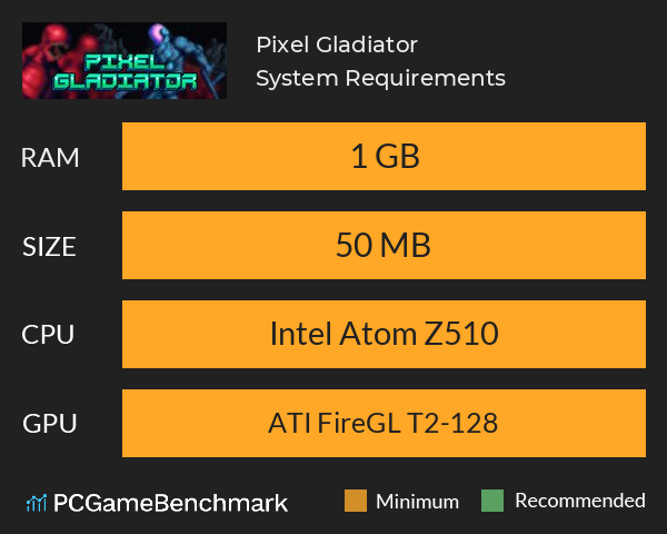 Pixel Gladiator System Requirements PC Graph - Can I Run Pixel Gladiator Pixel Gladiator System Requirements PC Graph - Can I Run Pixel Gladiator