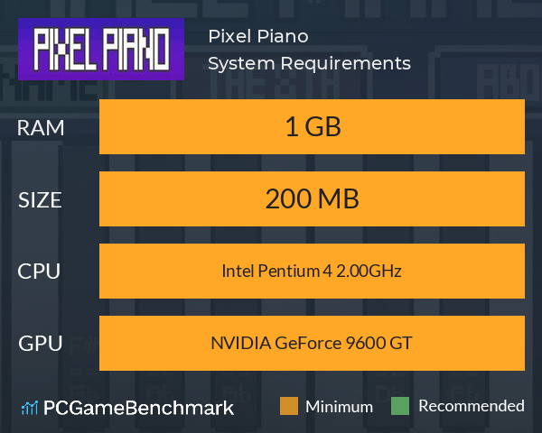 Pixel Piano System Requirements PC Graph - Can I Run Pixel Piano