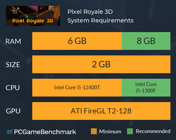 Pixel Royale 3D System Requirements PC Graph - Can I Run Pixel Royale 3D Pixel Royale 3D System Requirements PC Graph - Can I Run Pixel Royale 3D