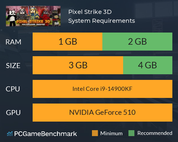 Pixel Strike 3D System Requirements PC Graph - Can I Run Pixel Strike 3D