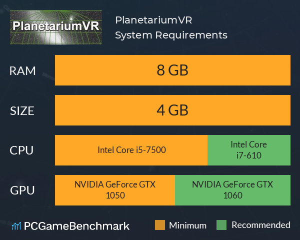 PlanetariumVR System Requirements PC Graph - Can I Run PlanetariumVR