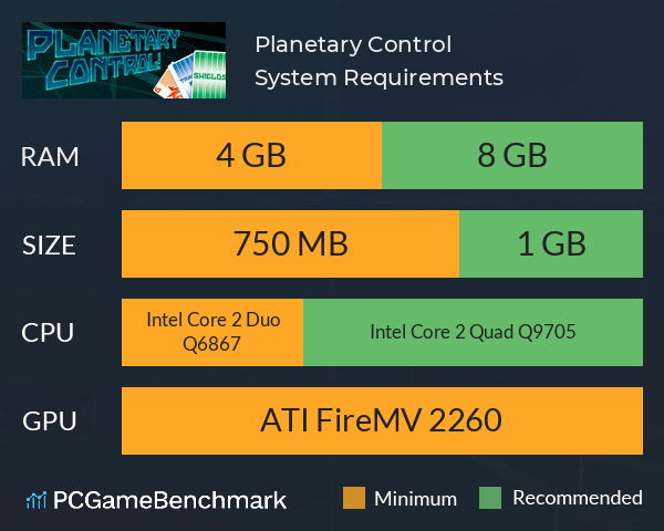 Planetary Control! System Requirements PC Graph - Can I Run Planetary Control!