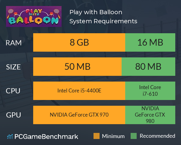 Play with Balloon System Requirements PC Graph - Can I Run Play with Balloon