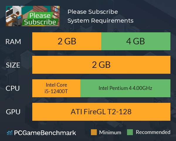 Please Subscribe System Requirements PC Graph - Can I Run Please Subscribe