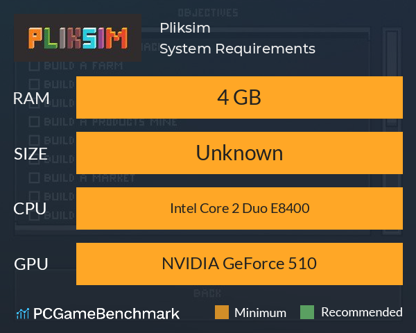 Pliksim System Requirements PC Graph - Can I Run Pliksim
