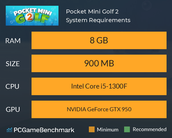 Pocket Mini Golf 2 System Requirements PC Graph - Can I Run Pocket Mini Golf 2