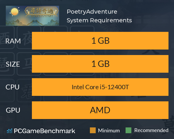 PoetryAdventure System Requirements PC Graph - Can I Run PoetryAdventure PoetryAdventure System Requirements PC Graph - Can I Run PoetryAdventure