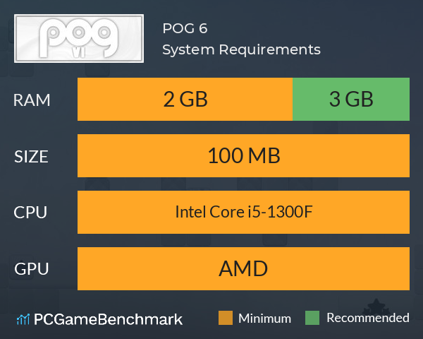 POG 6 System Requirements PC Graph - Can I Run POG 6