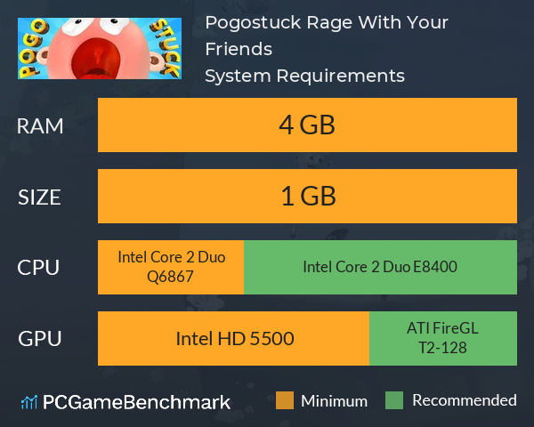 Pogostuck: Rage With Your Friends System Requirements PC Graph - Can I Run Pogostuck: Rage With Your Friends Pogostuck: Rage With Your Friends System Requirements PC Graph - Can I Run Pogostuck: Rage With Your Friends