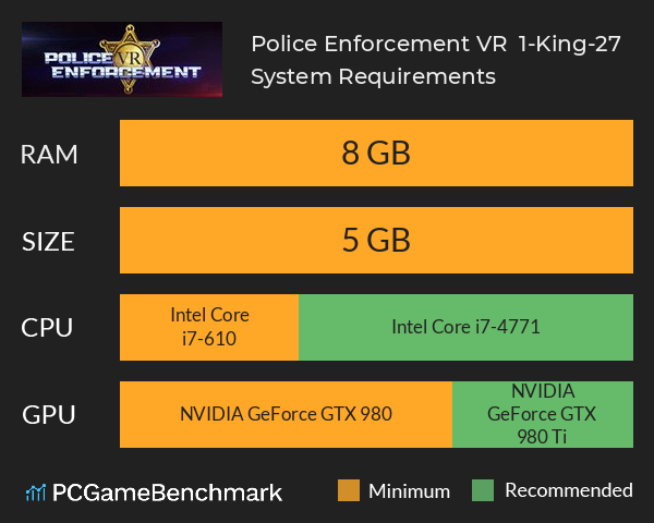 Police Enforcement VR : 1-King-27 System Requirements PC Graph - Can I Run Police Enforcement VR : 1-King-27