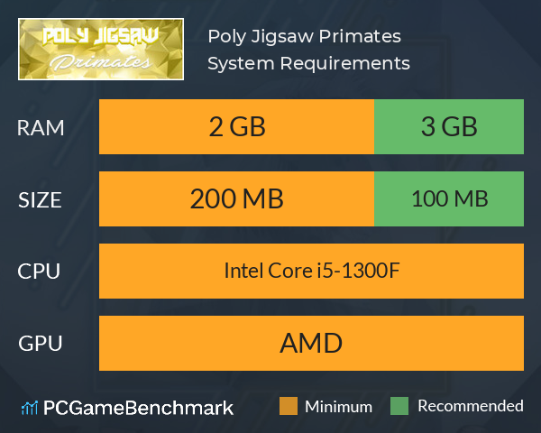 Poly Jigsaw: Primates System Requirements PC Graph - Can I Run Poly Jigsaw: Primates Poly Jigsaw: Primates System Requirements PC Graph - Can I Run Poly Jigsaw: Primates